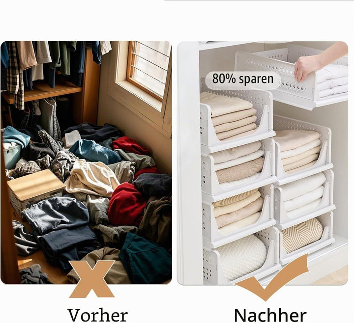 RMAN 6 Stück Kleiderschrank Organizer Faltbare Schrank Organizer Schubladenboxen Stapelbar Aufbewahr