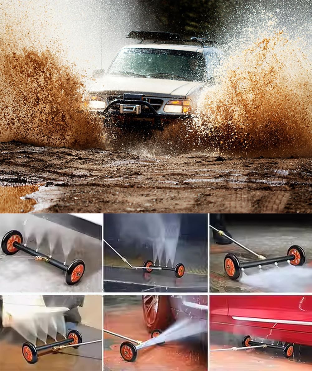 Unterbodenwaschanlage, 2- in- 1 Power Washer Unterbodenreiniger, Wasserbesen für Unterboden Autowäsc