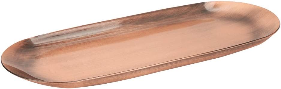 Jeanoko 430 Edelstahl-Aufbewahrungstablett, Glatte Linien, Schreibtisch-Dekor-Organizer, 23 X 9,4 cm