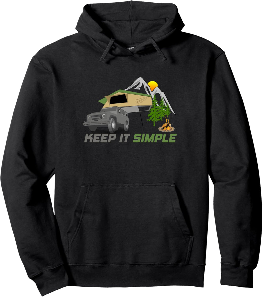 "Keep it simple" - Dachzelt Outdoor Camping Camper Geschenk Pullover Hoodie