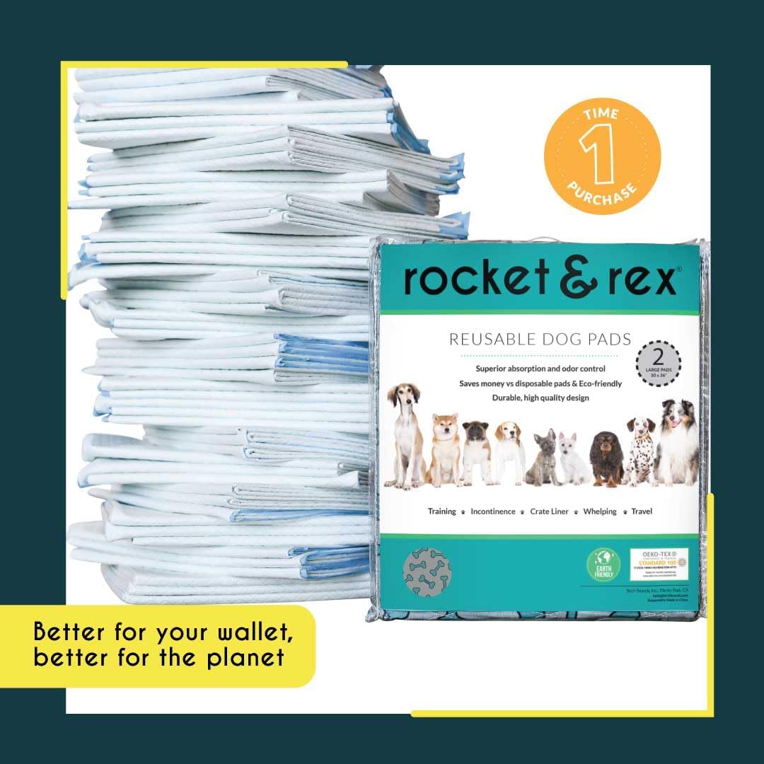 Rocket & rex Waschbar Training und Travel Puppy Pee Pads. X-Large 76 x 91cm. Wiederverwendbare wasse