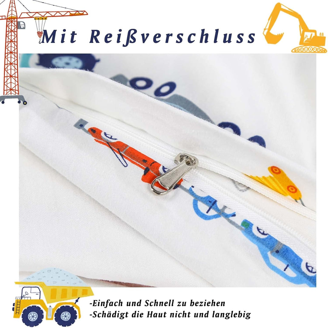 KEAYOO Kinderbettwäsche 135x200 Baumwolle Bettwäsche für Kinder Mädchen Junge mit Reissverschluss (B