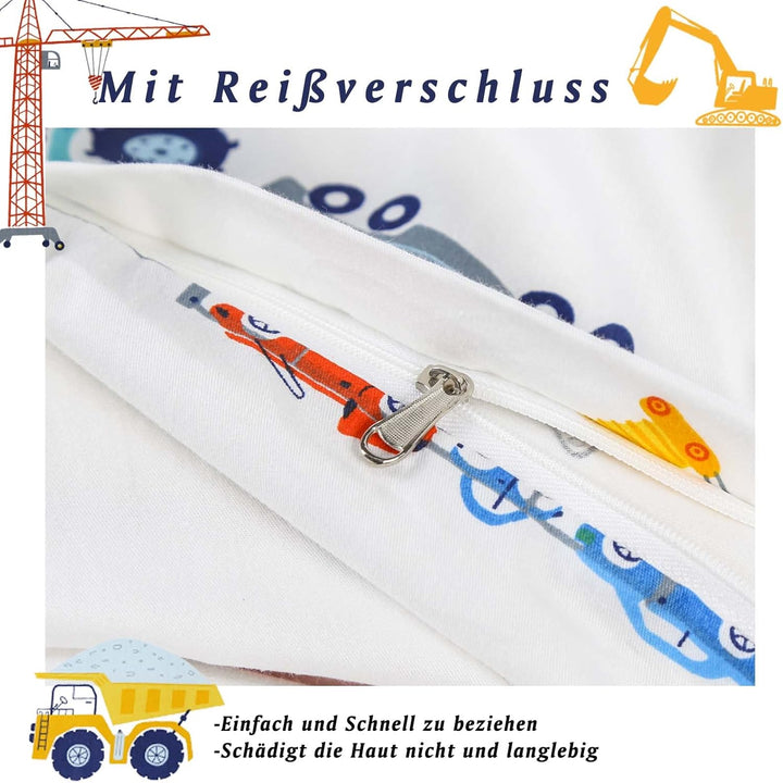 KEAYOO Kinderbettwäsche 135x200 Baumwolle Bettwäsche für Kinder Mädchen Junge mit Reissverschluss (B