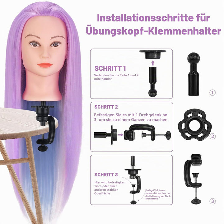 Frisurenkopf, TopDirect 75cm/29.5 Zoll 100% Synthetisches Haar Trainingsköpfe für Friseure, Übungsko