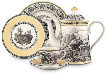 Villeroy und Boch Audun Ferme Zuckerdose, 300 ml, Höhe: 11,4 cm, Premium Porzellan, Weiss/Bunt,