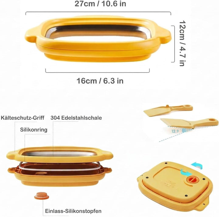 Eisplatte für Eis Rolls aus Edelstahl 304, DIY Gerollte Eismaschine mit 2 Spateln, 27x12 cm, für Jog