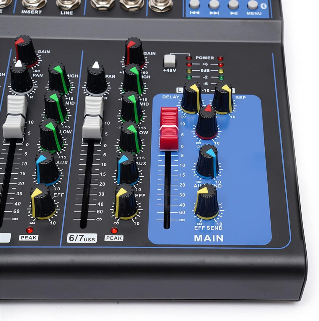 7 Kanal Professionelle DJ Controller Bluetooth Audio Mixer USB/MP3/Bluetooth Bühnen Live Mischpult 6