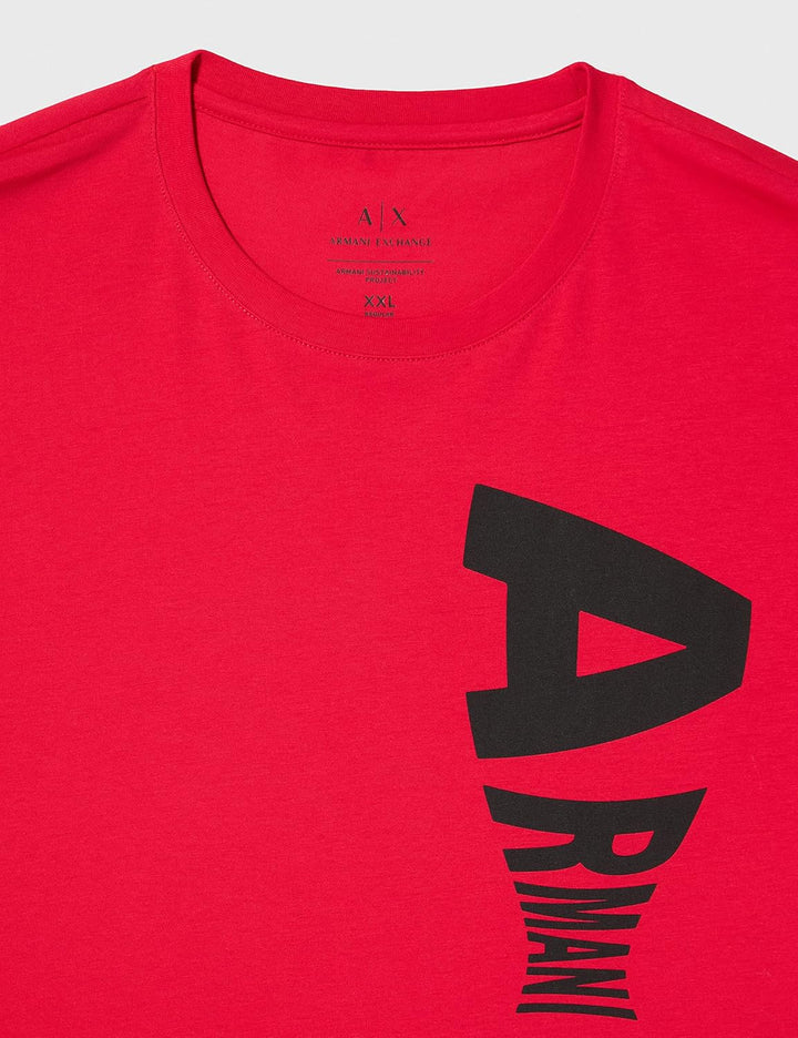 Armani Exchange Herren Seitlichem Logo T-Shirt, Lipstick Red