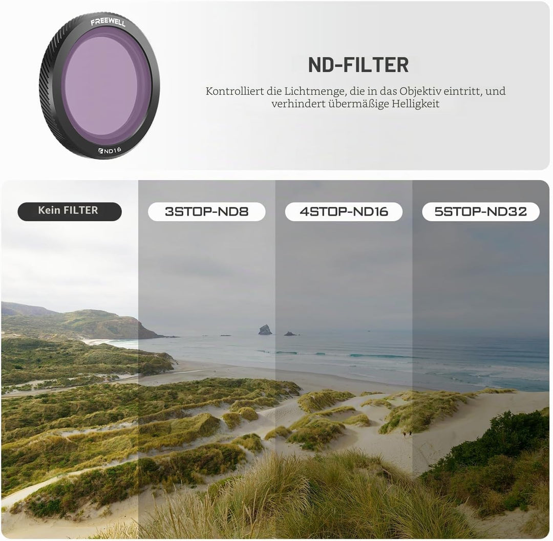 Freewell Magnetische Filter für DJI Neo 3er-Pack ND8, ND16, ND32: Verbessern Sie Ihre Luftbildaufnah