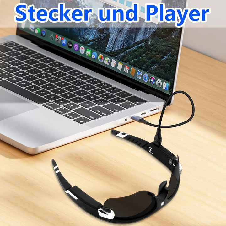 Action Cam, 1080P HD Brille mit Kamera, One-Touch & Polarisierte Linse Brille Kamera mit 160 Minuten