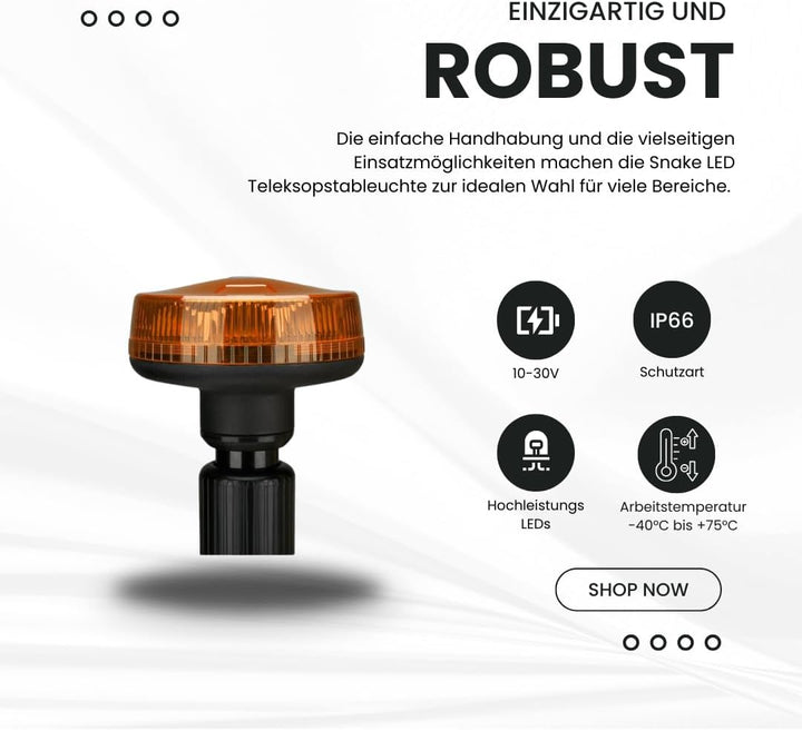 Raptors LED Technik Snake Stableuchte - Motorrad Krad (Rot), Rot
