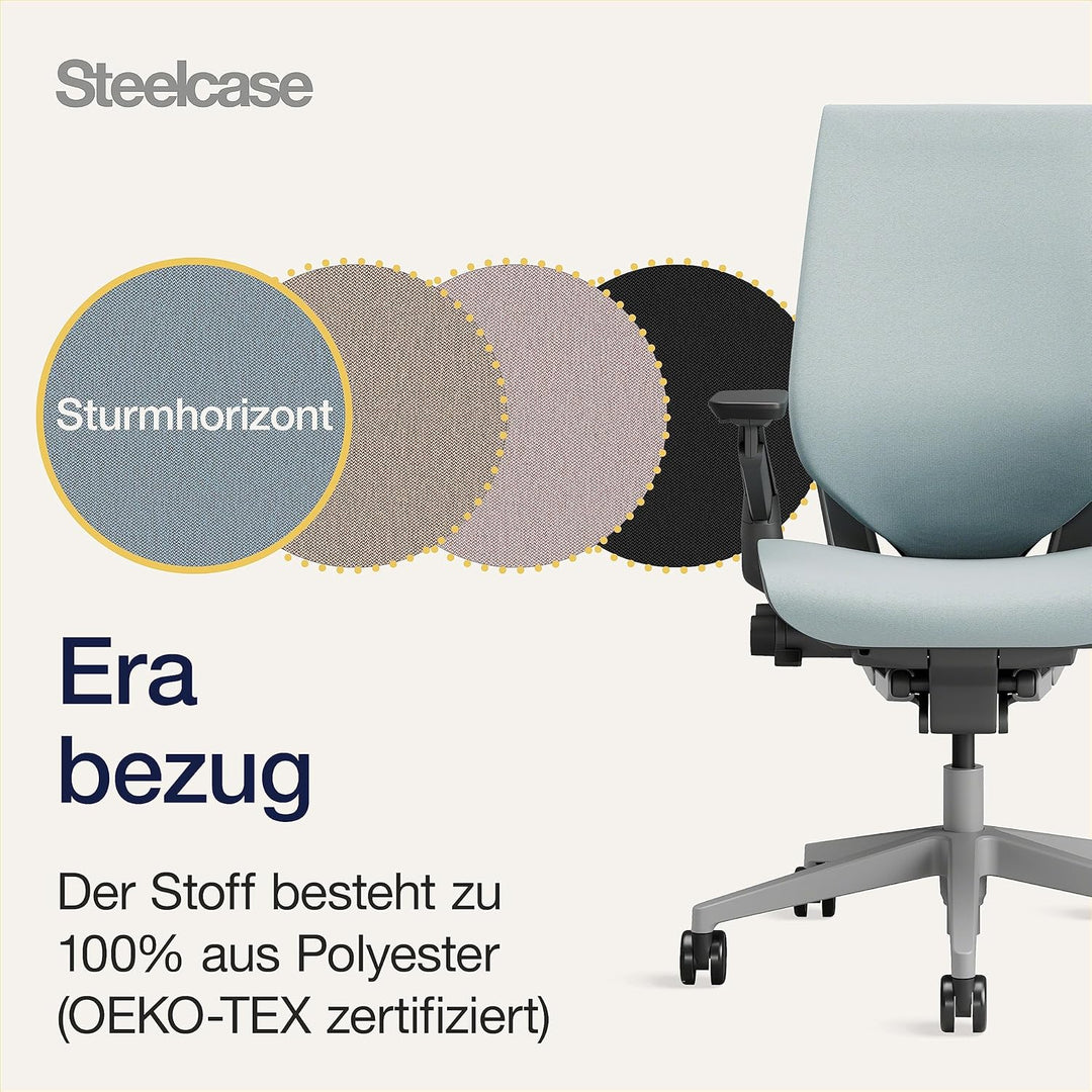 Steelcase Gesture Ergonomischer Bürostuhl mit 360° Armlehnen und 3D-Live Back Lumbalstütze Sturmhori