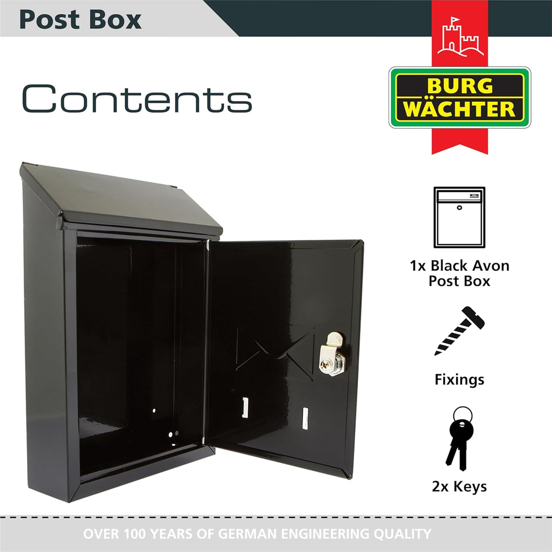 Avon-Stahlbriefkasten 001 der G2 Trading Company in Schwarz, Schwarz