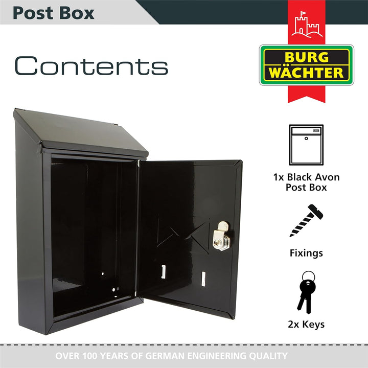 Avon-Stahlbriefkasten 001 der G2 Trading Company in Schwarz, Schwarz