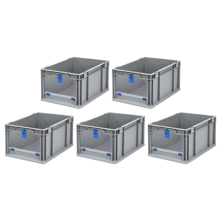 SparSet 5x Eurobox NextGen Insight Cover | HxBxT 22x30x40 | 20 Liter | Hoch/Blau | Eurobehälter, Tra