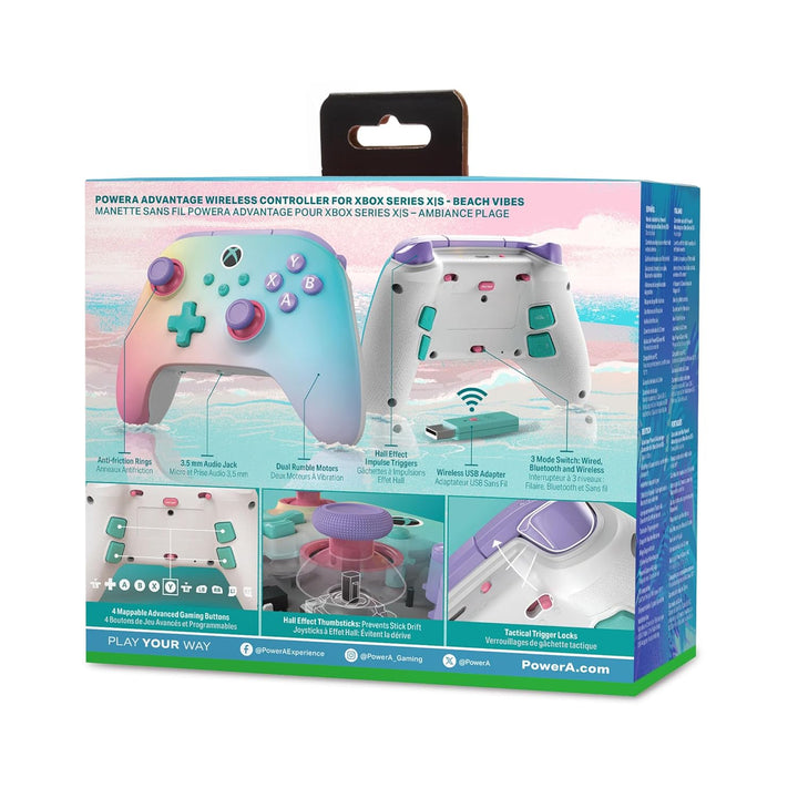 PowerA Advantage Wireless Controller für Xbox Series X|S - Beach Vibes, offiziell lizenziert, Blueto
