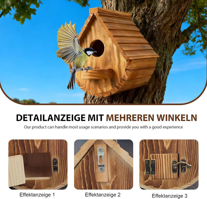 Vogelhaus Nistkasten, Vogelhaus für Vögel für Draussen Wetterfest – Kreatives Holz Nistkasten Vogelh