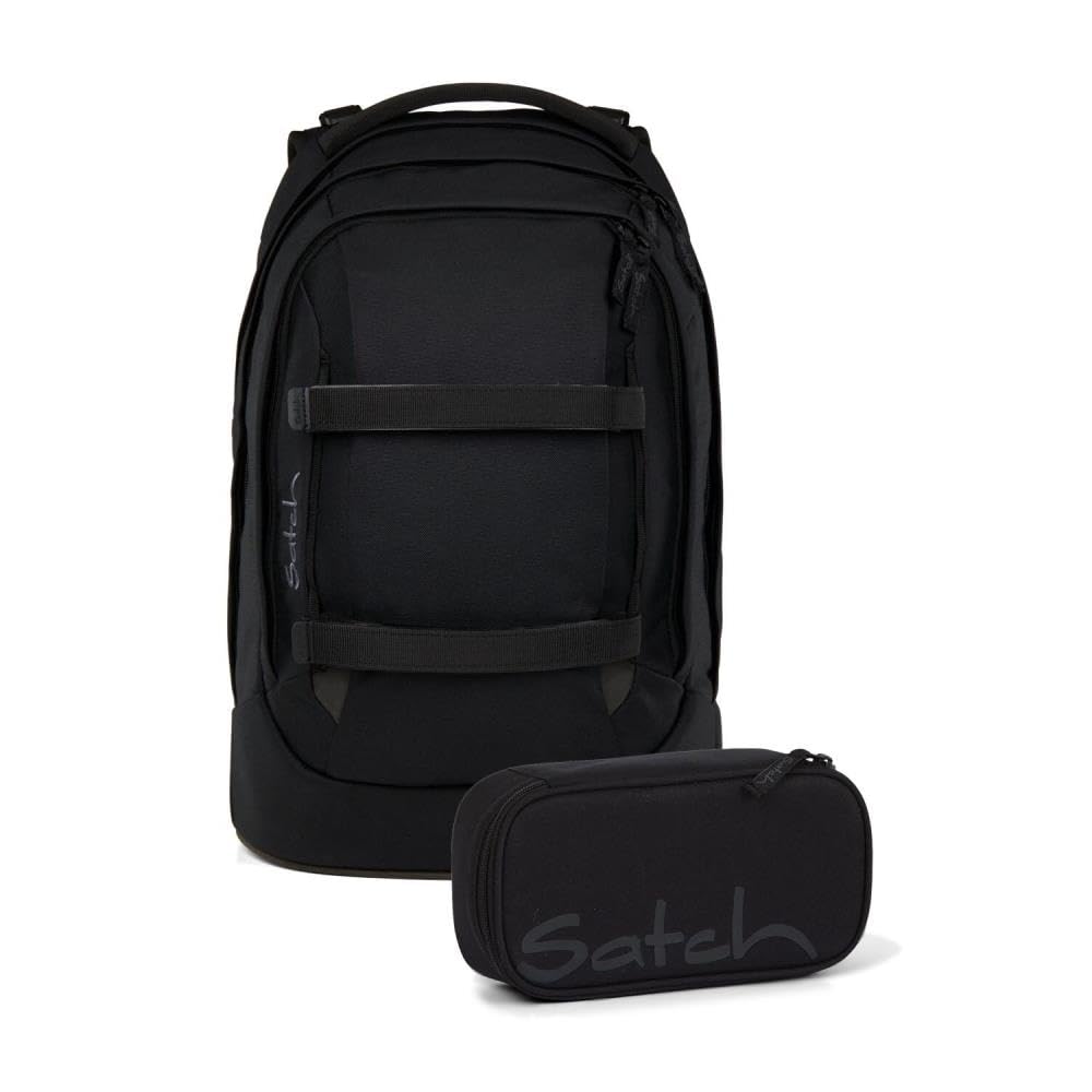 Satch pack Schulrucksack Set 2tlg. inkl. Schlamperbox (Blackjack), Blackjack