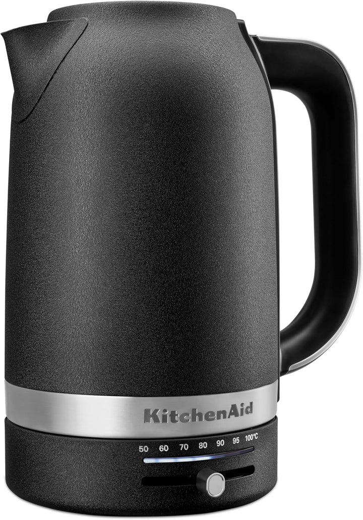 KitchenAid 5KEK1701EBK Wasserkocher 1,7 L mit digitaler Temperatureinstellung (50°C-100°C), Warmhalt
