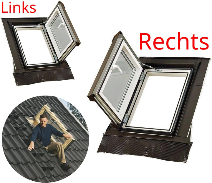 SkyLight Kunststoff Dachausstiegsfenster Loft mit 3-fach Verglasung, energieeffizient, Drehfenster m