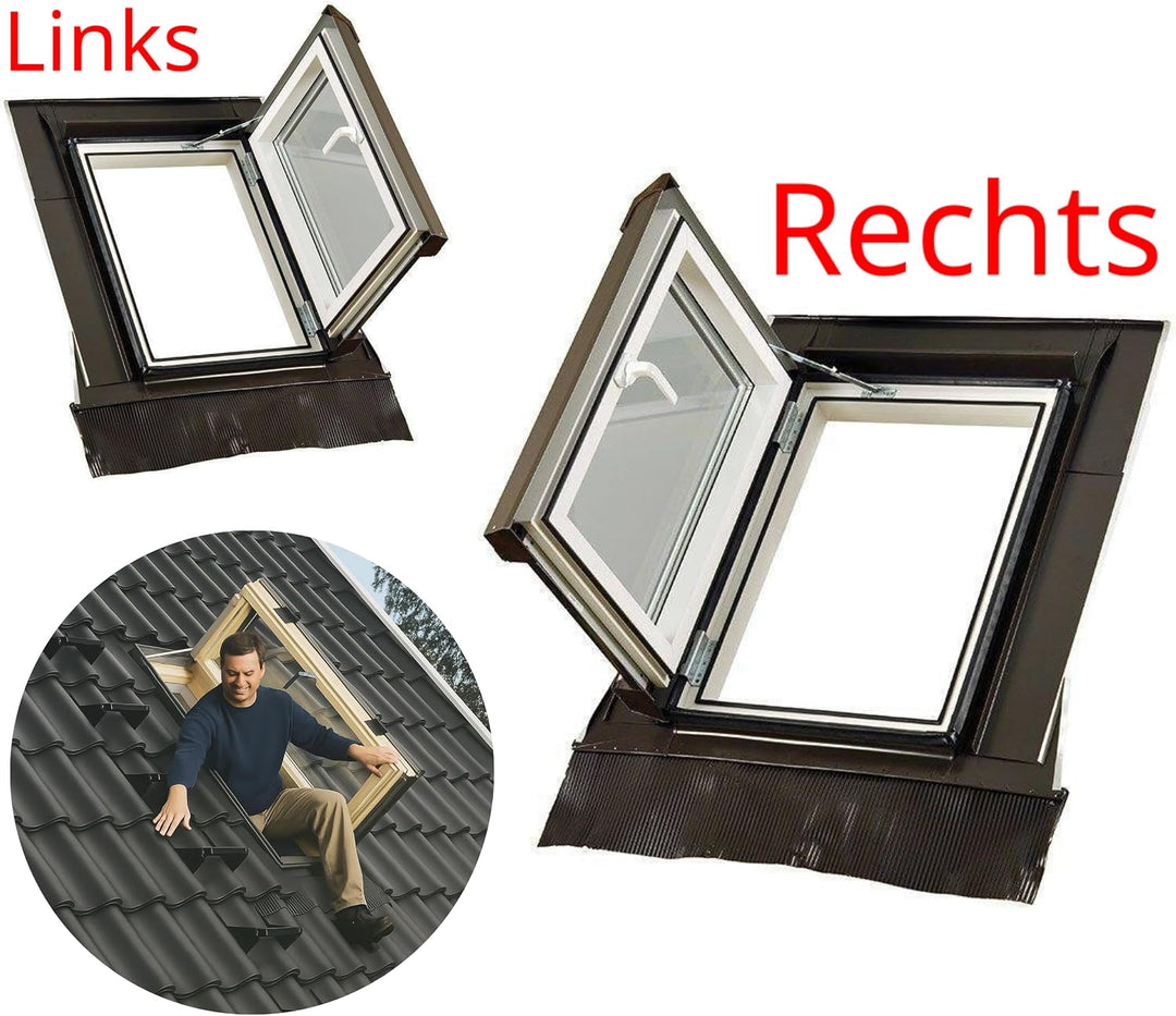 SkyLight Kunststoff Dachausstiegsfenster Loft mit 2-fach Verglasung, energieeffizient, Drehfenster m