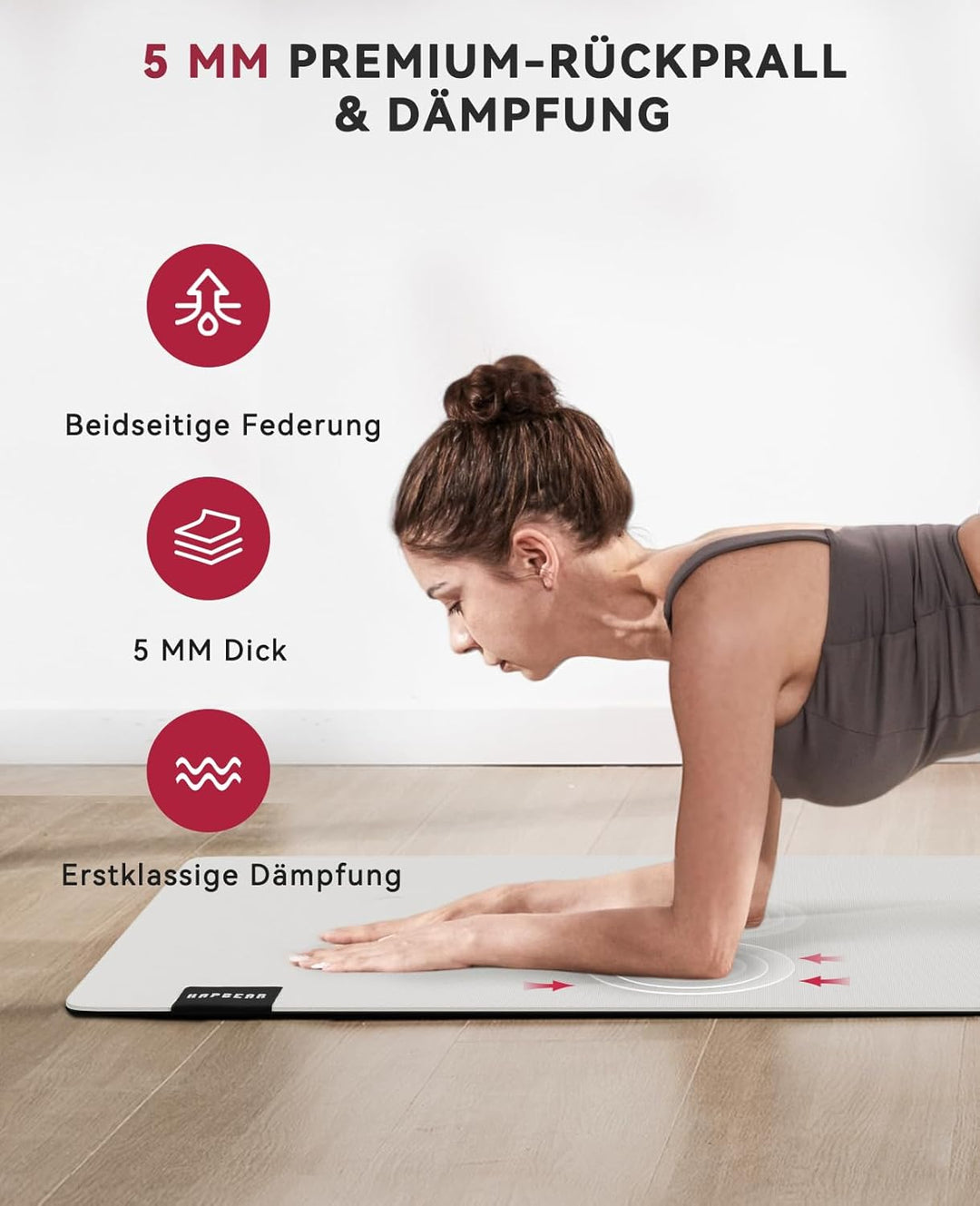 HAPBEAR Yogamatte XXL - 183cmx91cmx6mm Dicke, Extra Gross Rutschfest Breit Yoga Matte, Gymnastikmatt