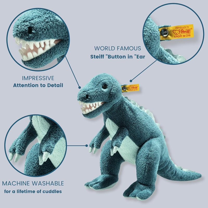 Steiff 067129 Thaisen T-Rex Dino - 35 cm - Kuscheltier - Tuerkis