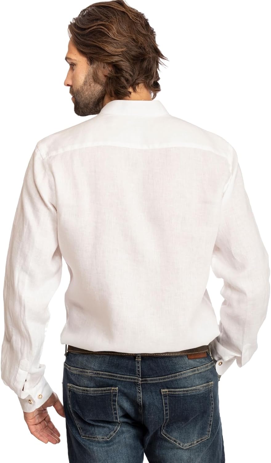 Almsach Herren Stehkragenhemd 175LI L Weiss, L Weiss