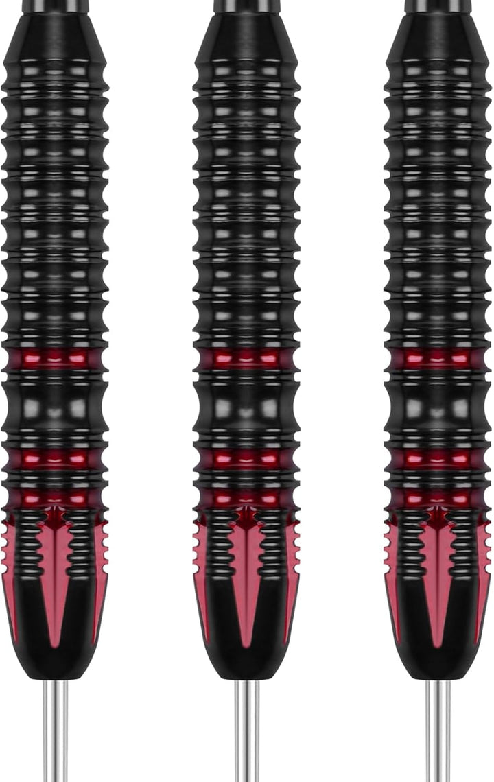 Grebarley Dartpfeile mit Metallspitze,12 Stück Profi Steeldarts 18 Aluminium Schaft mit 9 Flights 20