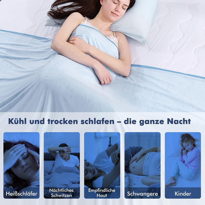 Elegear Kühldecke 150 x 200cm, Japanische Arc-Chill 3.0 Q-Max>0,5 Kühlfasern Selbstkühlende Sommerde