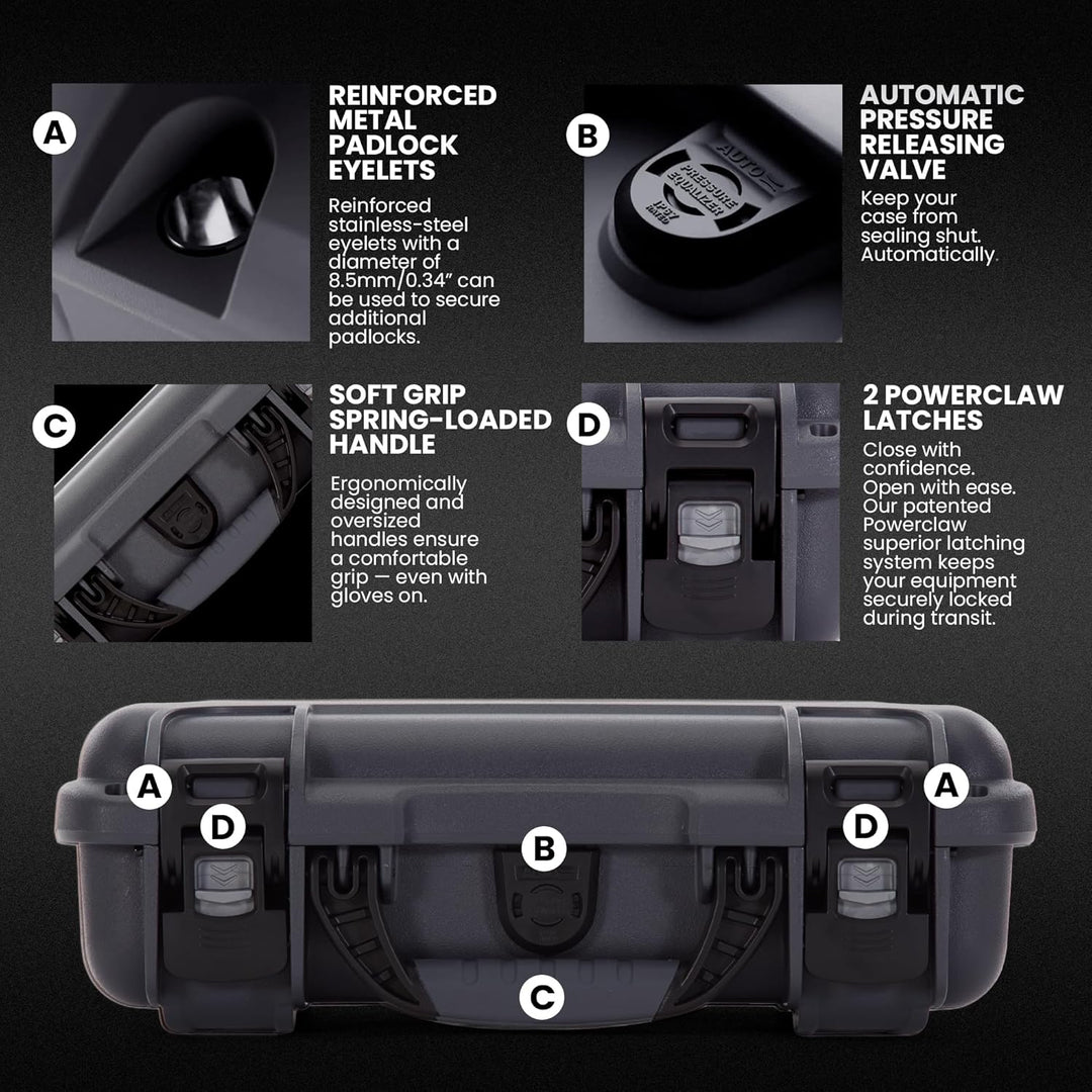 Nanuk 909 Wasserdichter Hartschalenkoffer Mit Plüschschaumeinlage - Graphit Grau (Graphite//Nature's