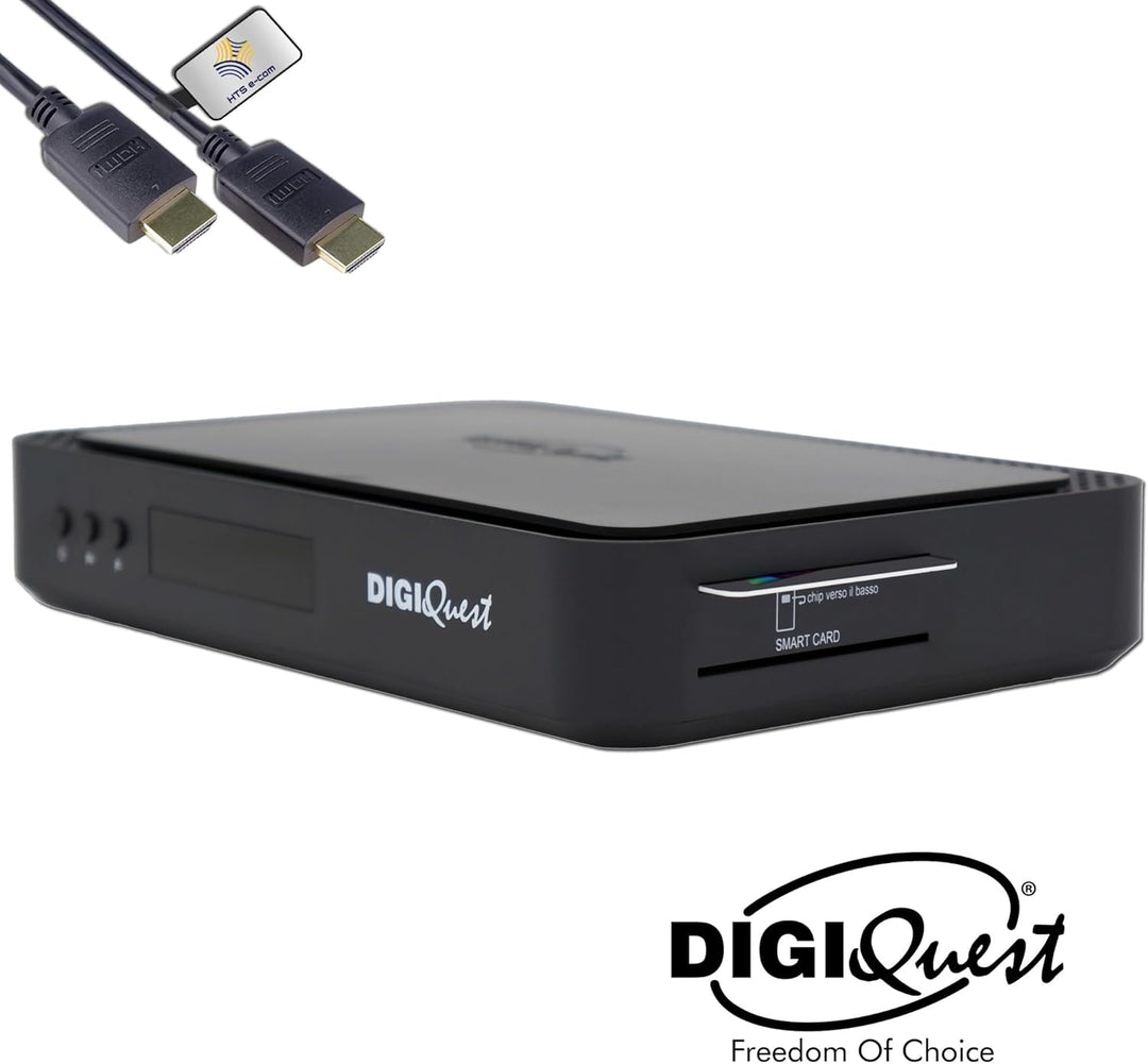 DigiQuest Q99 4K UHD TiVuSat Receiver inkl. Karte + WiFi Stick – Italienischer TV Satelliten-Receive