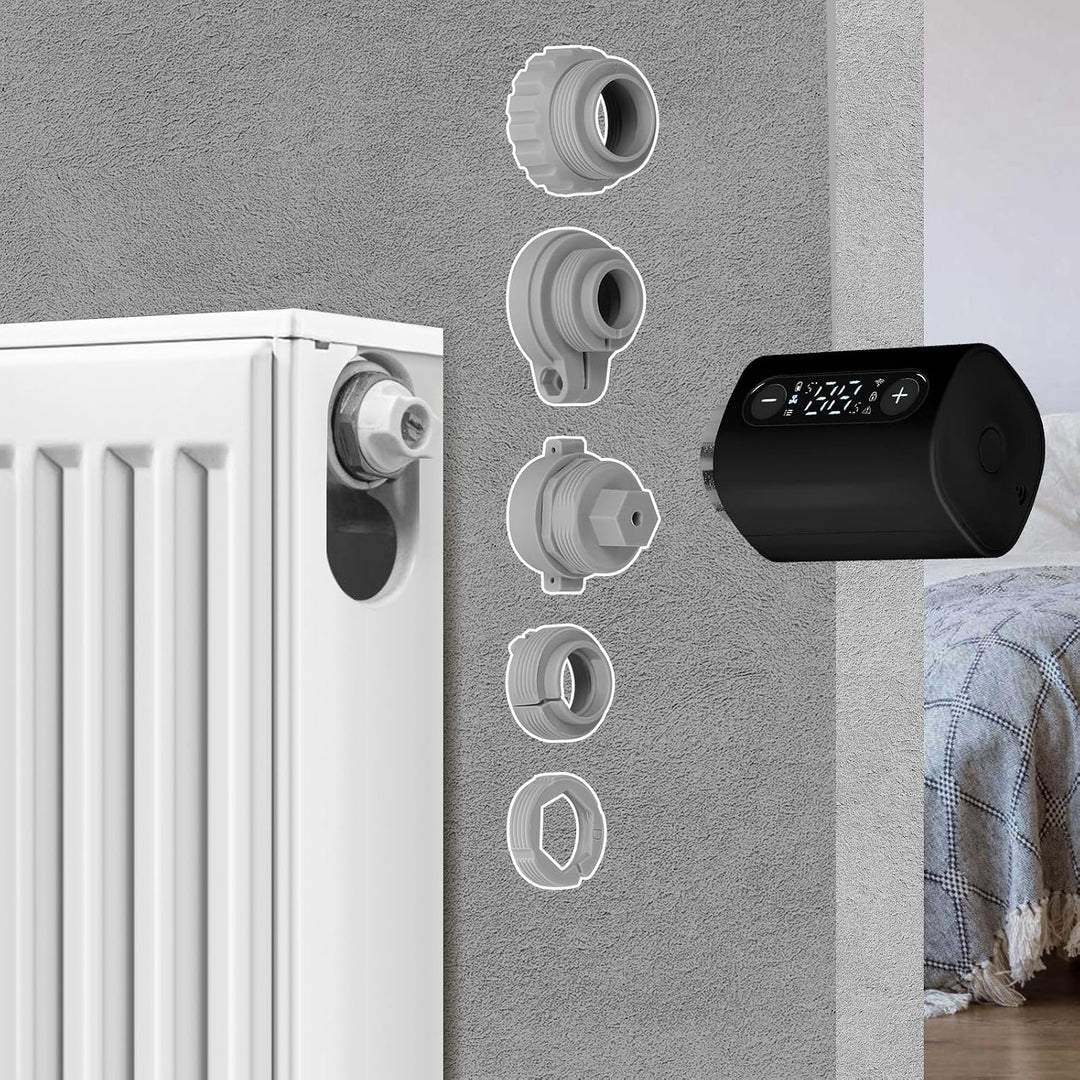 Heizkörperthermostat, WiFi Smartes Heizungsthermostat mit APP-Steuerung, inkl. 5 Adapter, kein Gatew