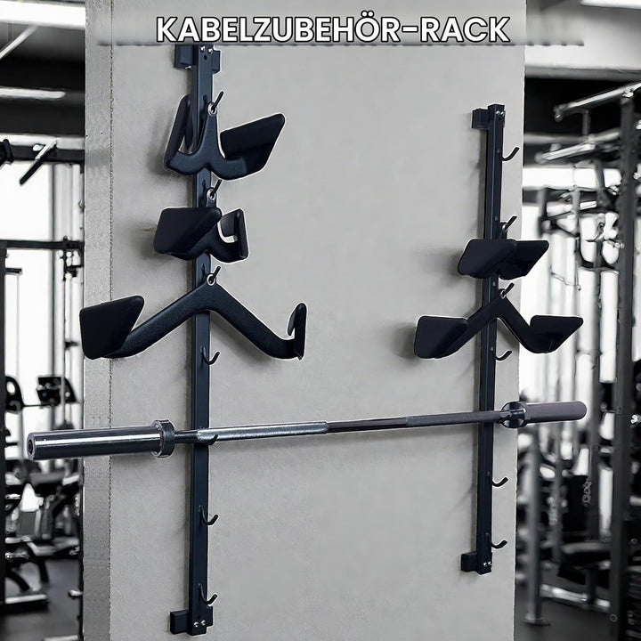KORIKAHM Lat Pulldown Attachments Storage Rack, Wall Mounted Lat Pull Down Bar Organizer with Heavy