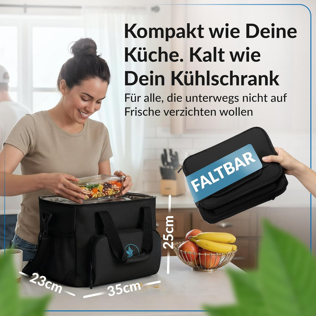 Obics Kühltasche 20L & 30L - Kühlbox faltbar mit integriertem Flaschenöffner - langlebig Dank wasser