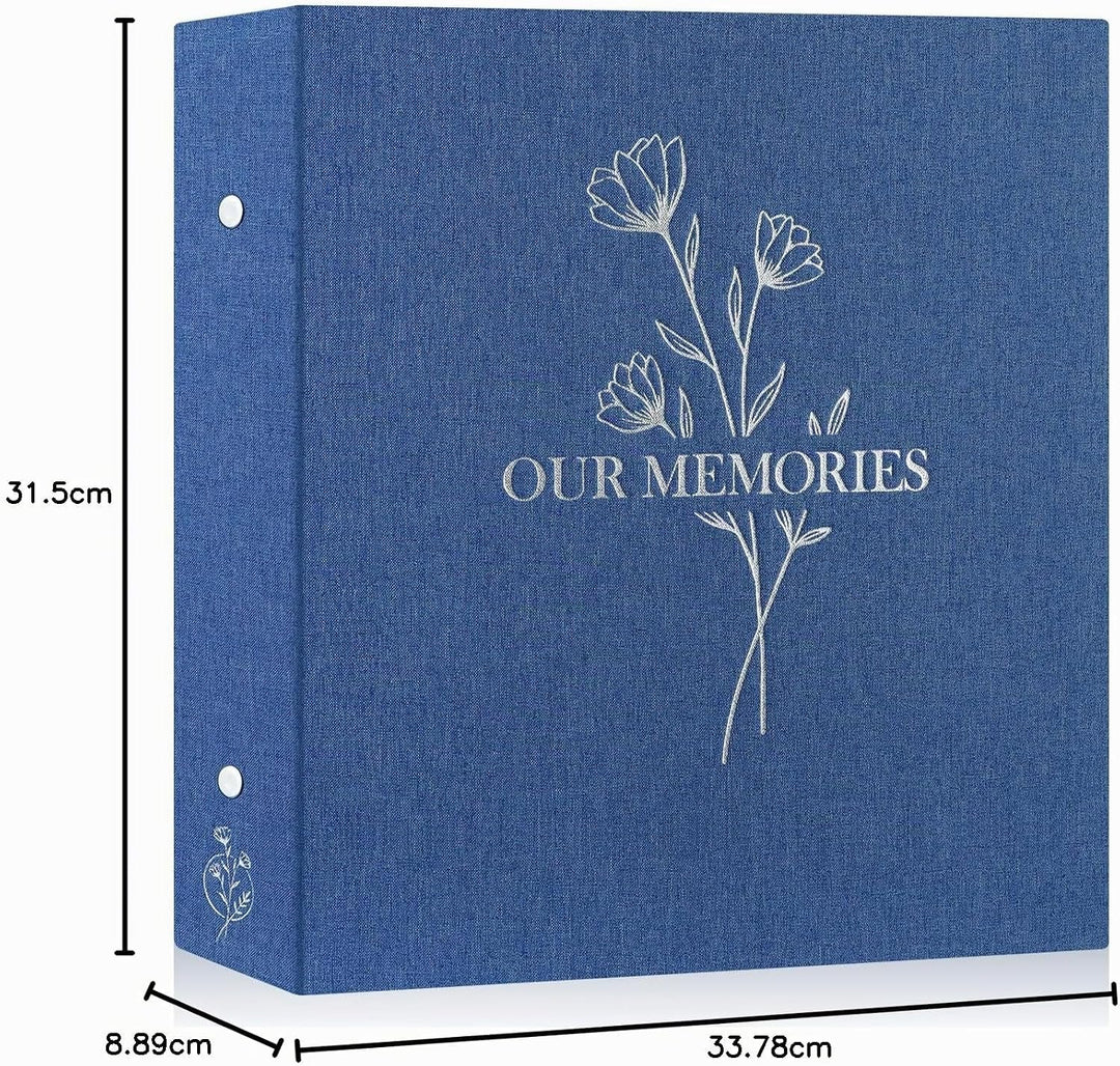 Lanpn Fotoalbum 10x15 1000, Extra Grosses XXL Leinen OUR MEMORIES Einstecken Einsteckalbum für Hoch
