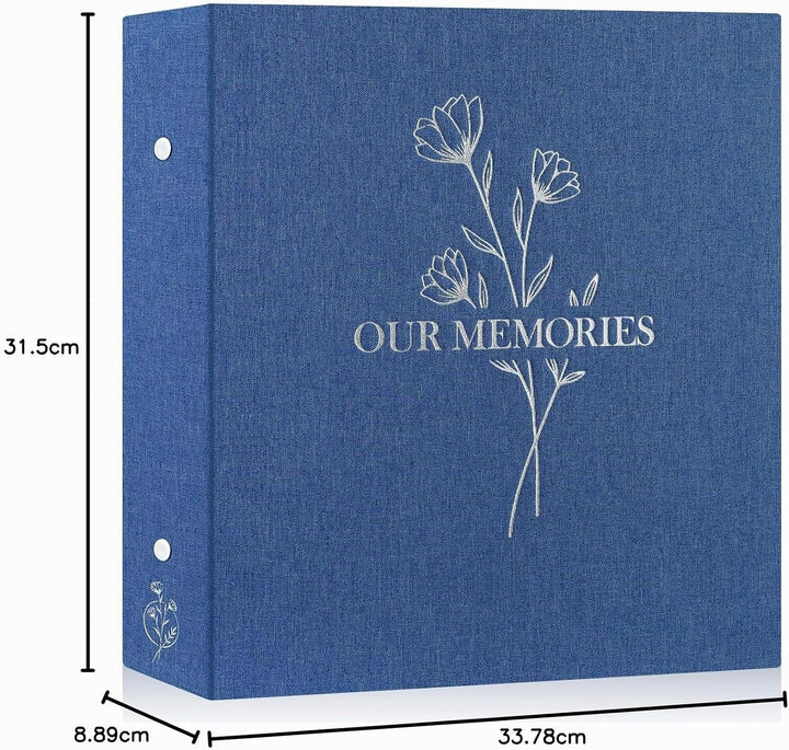 Lanpn Fotoalbum 10x15 1000, Extra Grosses XXL Leinen OUR MEMORIES Einstecken Einsteckalbum für Hoch