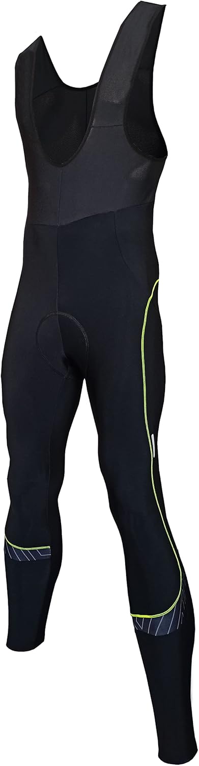 Berkner - Ralph - Fahrradhose, Trägerhose lang, Radhose in schwarz leuchtgelb XXL Black Fluo, XXL Bl
