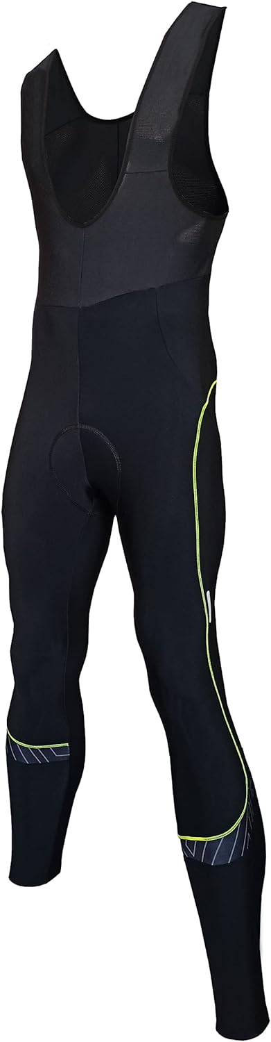 Berkner - Ralph - Fahrradhose, Trägerhose lang, Radhose in schwarz leuchtgelb 4XL Black Fluo, 4XL Bl