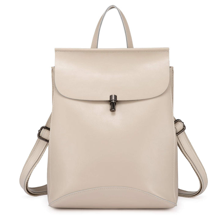 Realer Echtes Leder Rucksäcke Geldbörsen für Frauen Schultertasche Beige, Beige