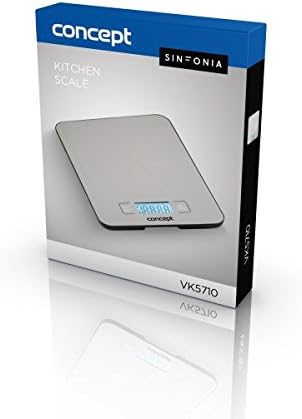CONCEPT Hausgeräte VK5710 Küchenwaage, Produktlinie SINFONIA, Zeit-Anzeige, Zeitschaltuhr, Tragkraft