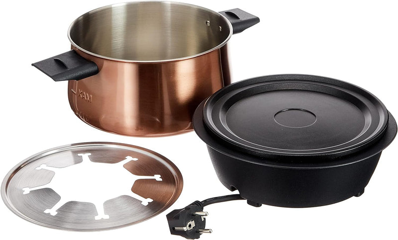 Bestron elektrische Fondue Set für bis zu 8 Personen, mit 8x Fonduegabeln & stufenlosen Thermostat,