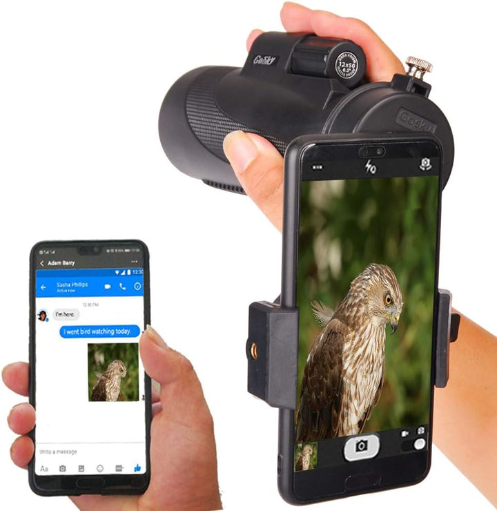 Gosky 12 x 50 Hochleistungs-Prisma-Smartphone-Halterung und Handstativ, wasserdicht, beschlagfest, s