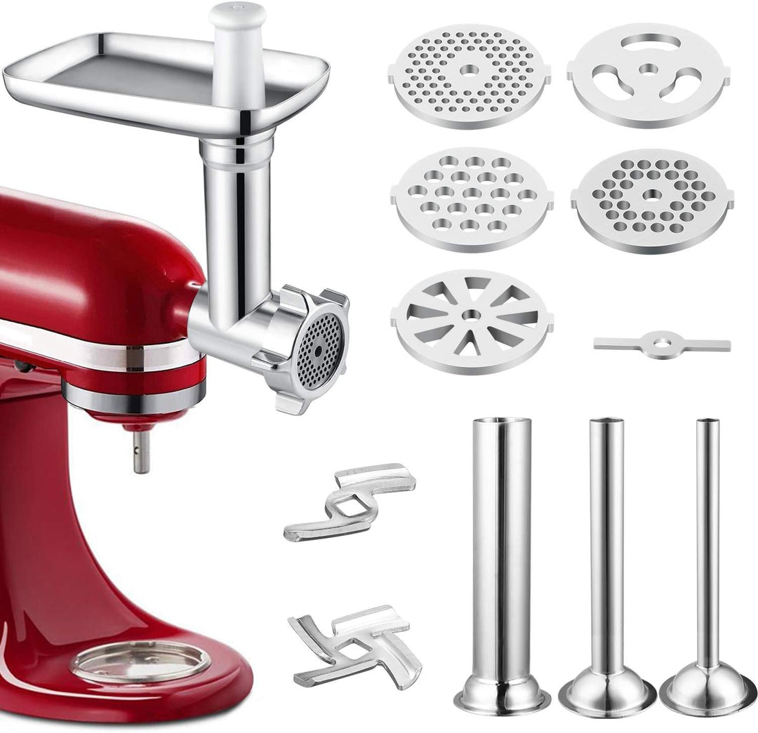 Gdrtwwh Fleischwolf Aufsatz kompatibel mit allen KitchenAid/PHISINIC Küchenmaschine-mit 3 Wurstfüllh