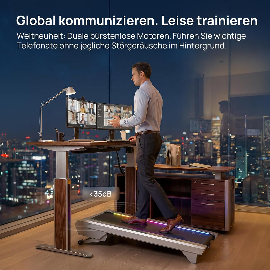 UREVO CyberPad Walking Pad mit 14% automatischer Steigung – Smart Untertisch-Laufband fürs Büro &amp; Zu