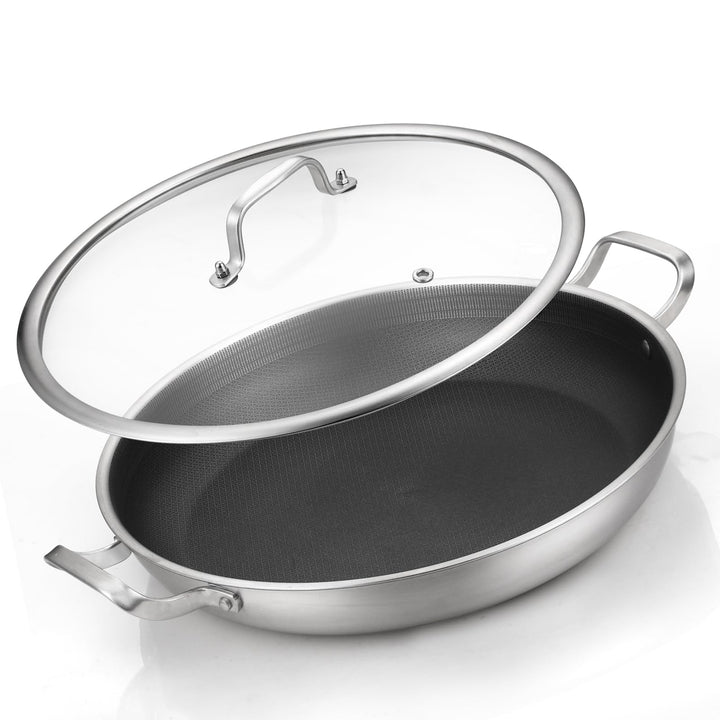 Paella Pfanne 36 cm 12 Pers – Antihaft | 316°C Hitzebest | PFOA-frei | Induktion | Gleichwärmevertei