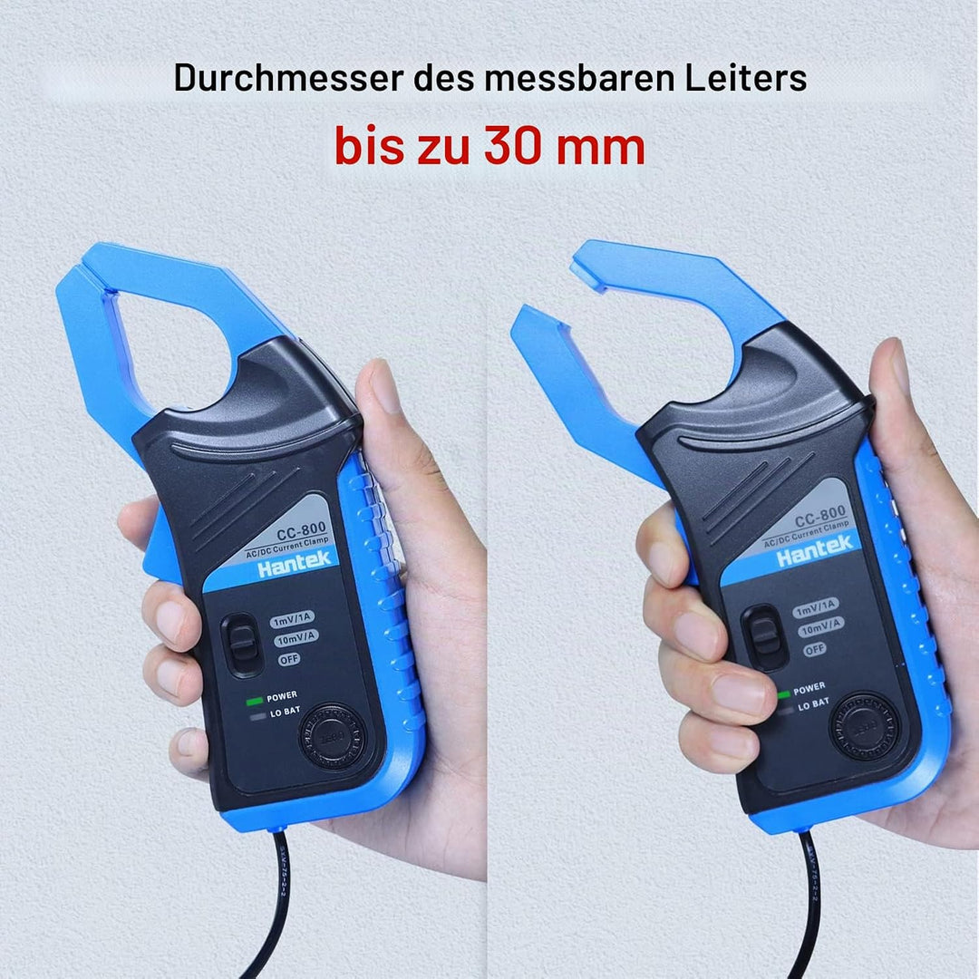 Hantek CC-800 AC/DC Stromzange 5KH Oszilloskop Multimeter Bandbreite 1mV/10mV/A 500A/800A mit BNC An