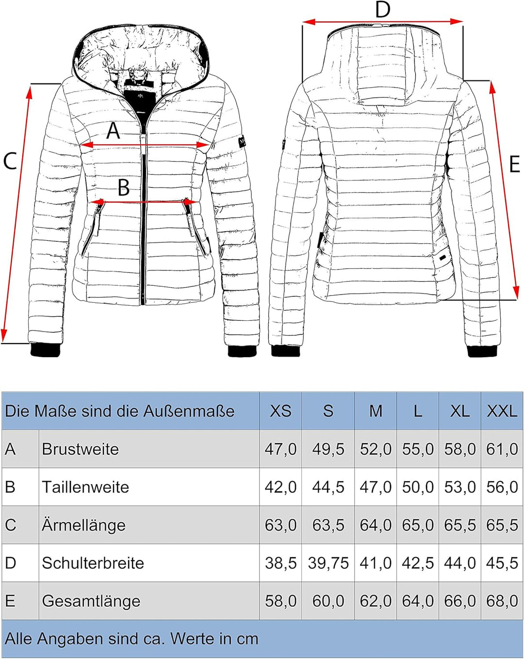 Navahoo Damen Damen leichte Übergangsjacke Steppjacke mit Kapuze Kimuk XS-XXL XS Anthracite, XS Anth