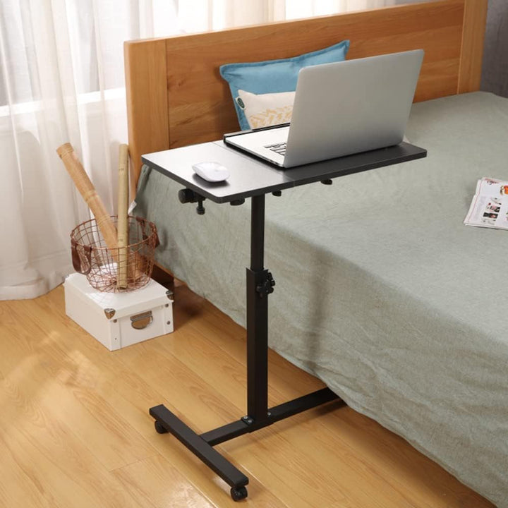 Betttisch mit Rollen, Betttisch für Laptop, Serviertablett für Sofa, Bremsen an beiden Hinterrädern,