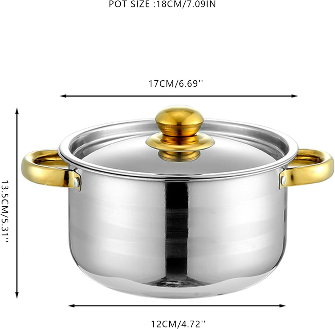 Topfset Induktion Edelstahl 10-teilig,5 Töpfe mit 5 Deckeln,Edelstahl | Kochtopf Set für Alle Herdar